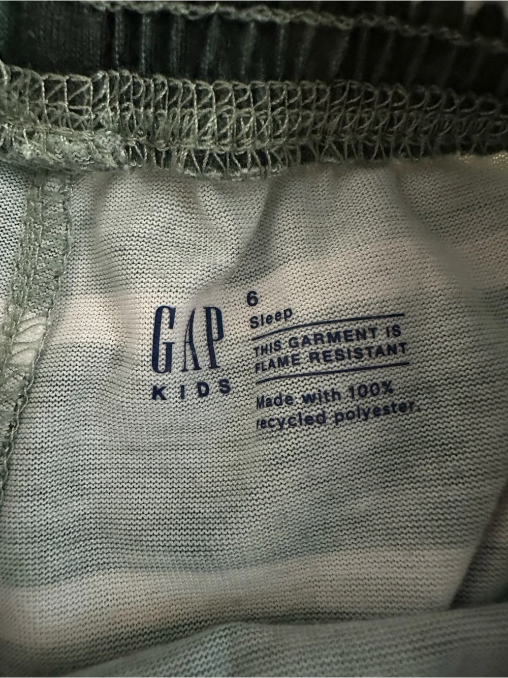 GAP Green and White Striped Tie-Dye Kids Pajama Bottoms